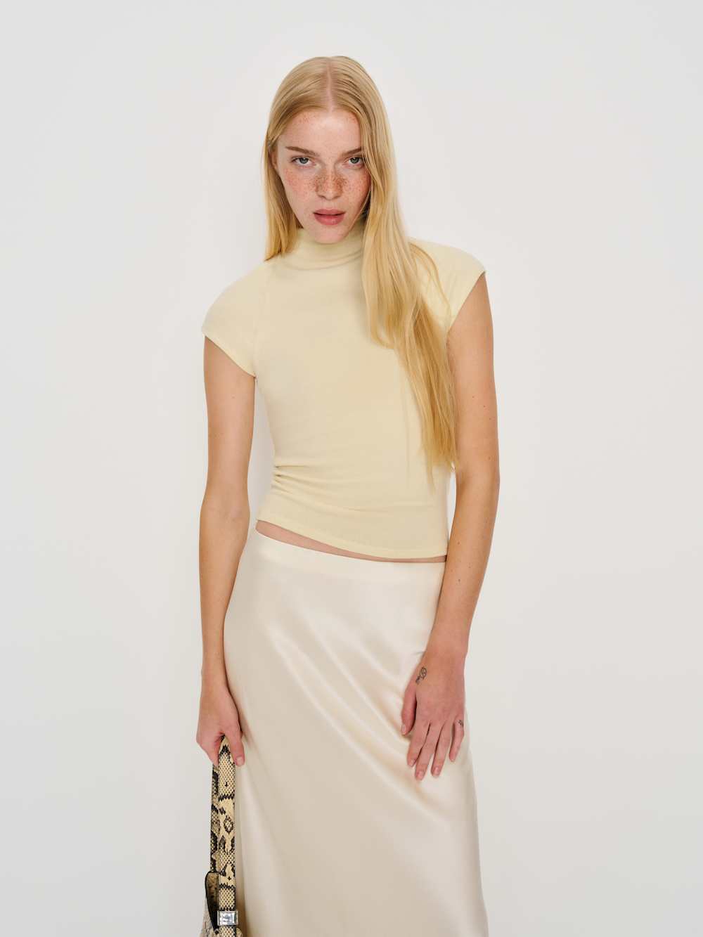 Reformation Pien Knit Top - Custard