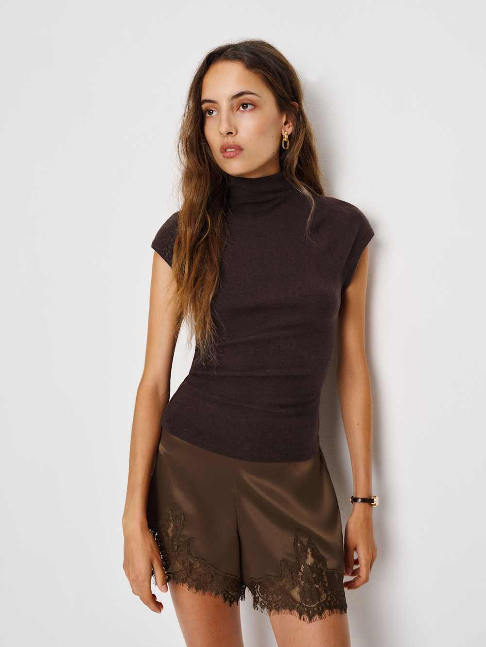 Reformation Pien Knit Top - Mole