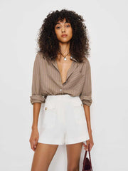 Reformation Trixie Linen Short - White