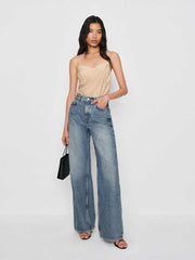 Reformation Cary High Rise Slouchy Wide Leg Long Jeans - Colorado