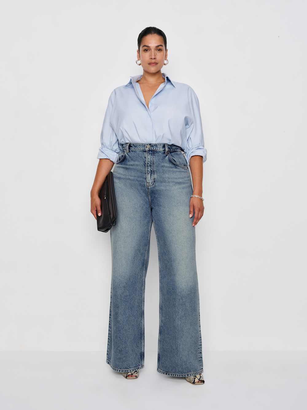 Reformation Cary High Rise Slouchy Wide Leg Long Jeans - Colorado