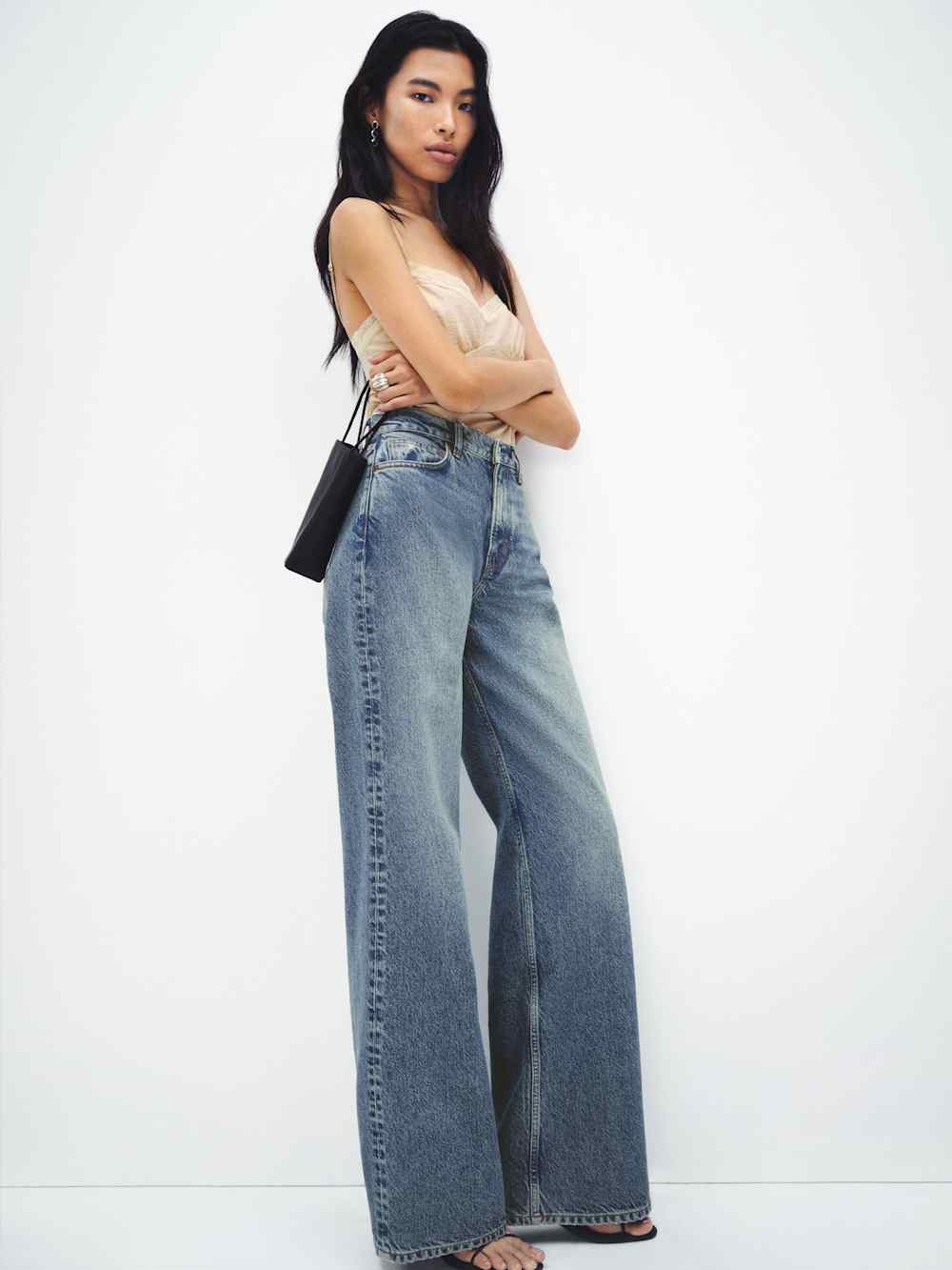 Reformation Cary High Rise Slouchy Wide Leg Long Jeans - Colorado