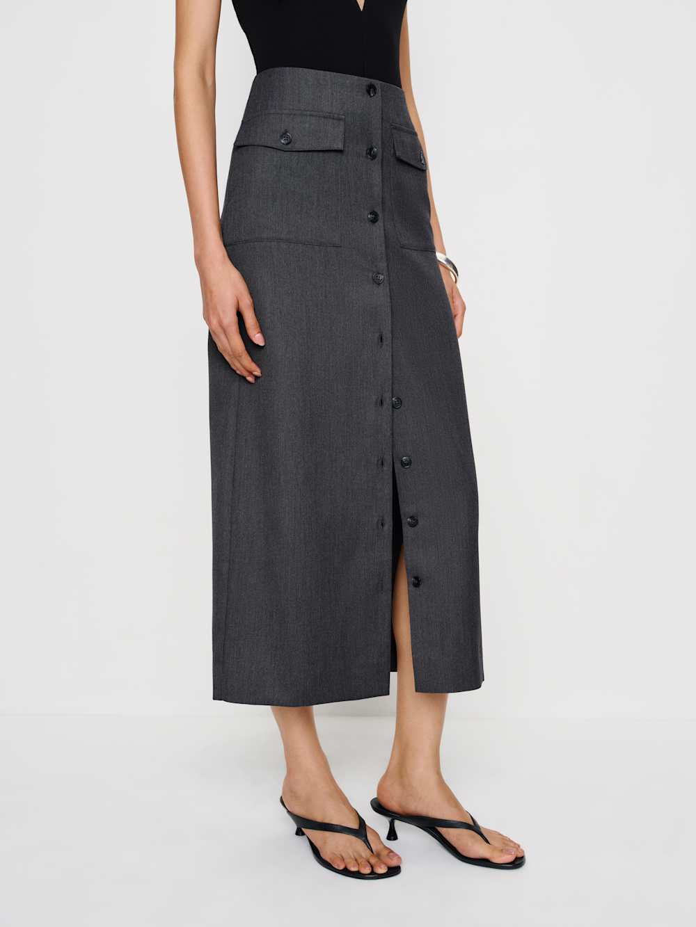 Reformation Britt Skirt - Charcoal