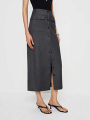 Reformation Britt Skirt - Charcoal
