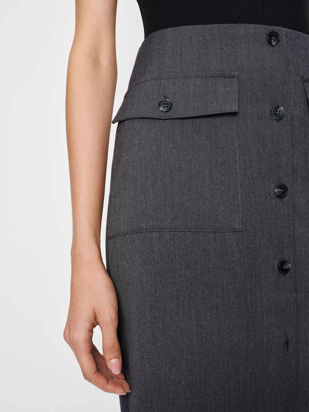 Reformation Britt Skirt - Charcoal