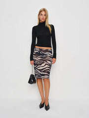 Reformation Brodie Sheer Knit Skirt - Bronco