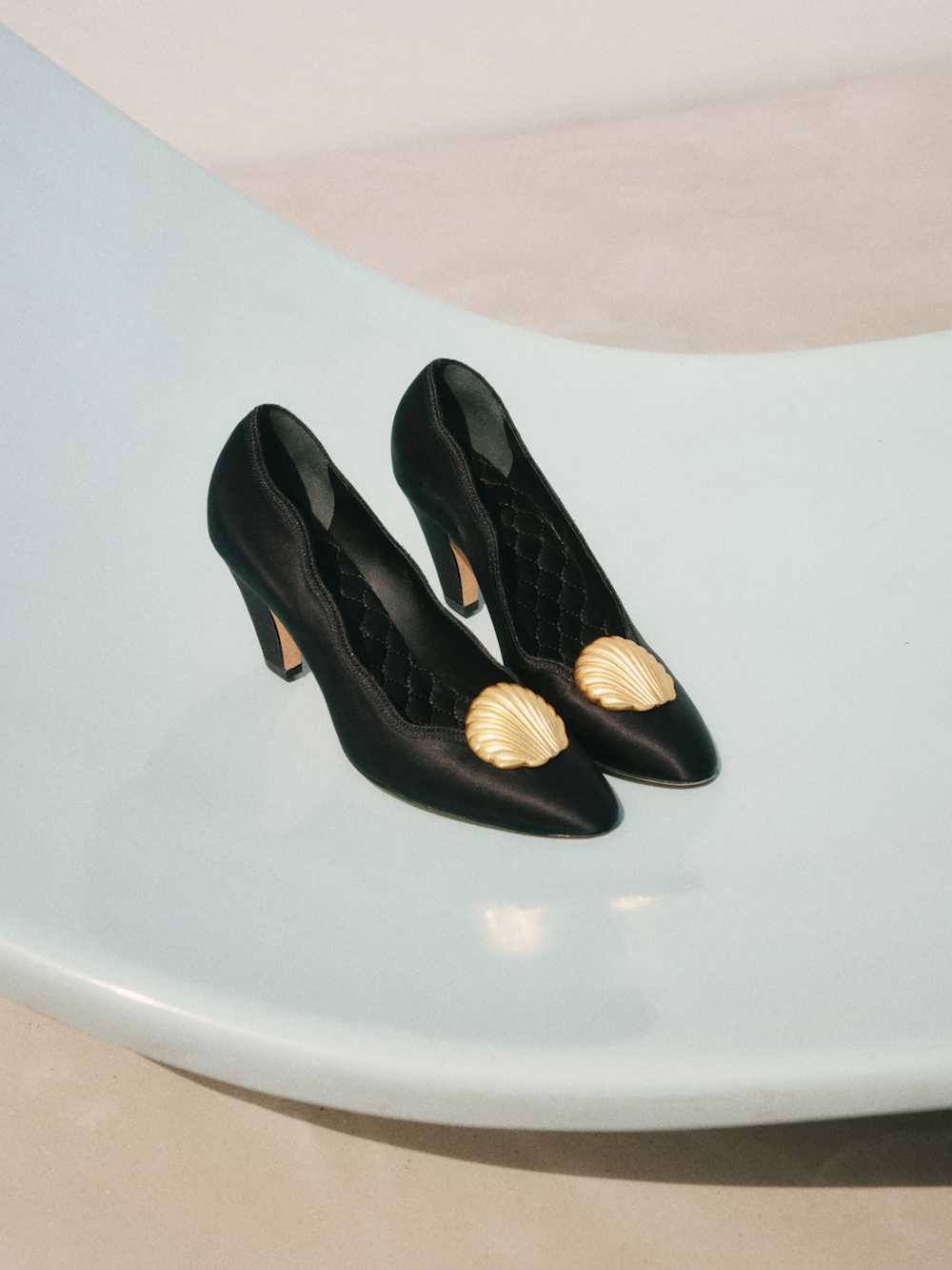 Reformation Henrietta Pump - Black Satin