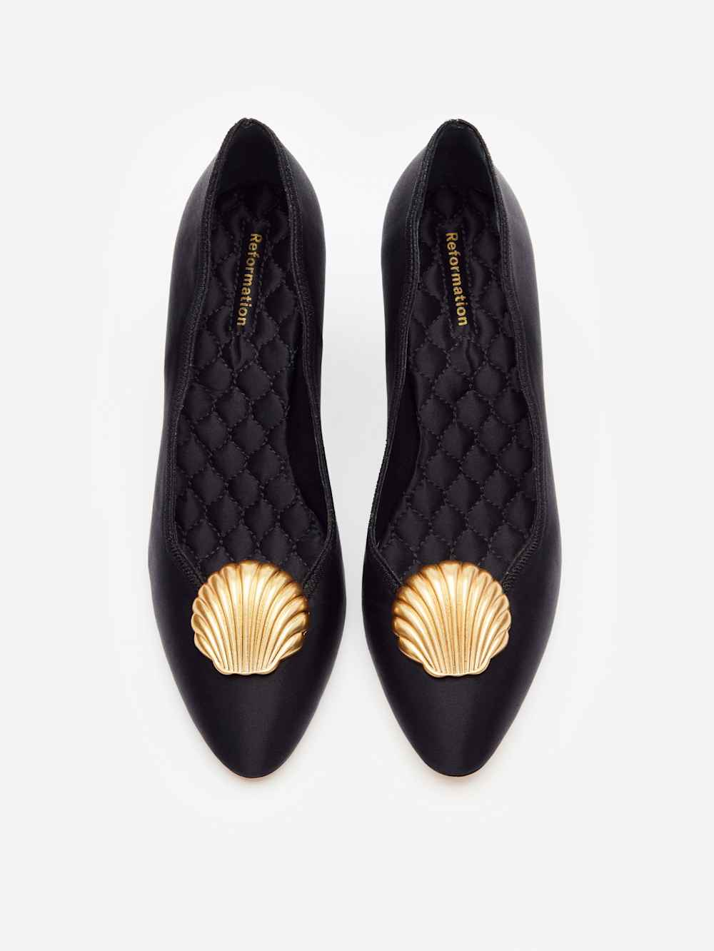 Reformation Henrietta Pump - Black Satin
