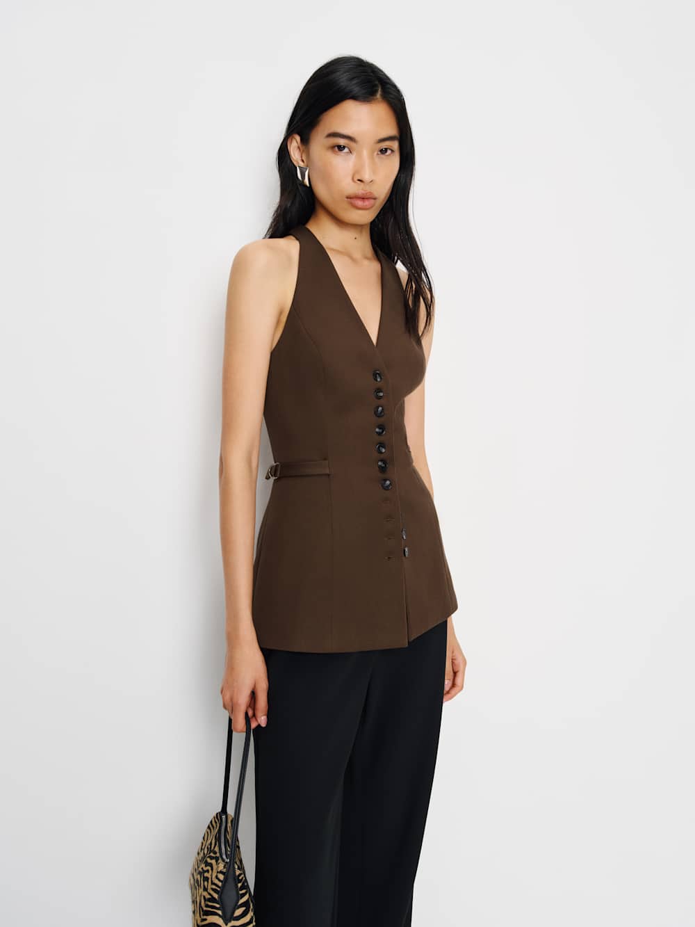 Reformation Rowe Vest - Brown