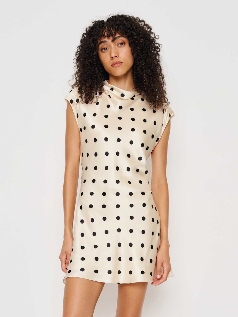 Reformation Rory Silk Dress - Sundae Dot