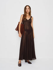 Reformation Narcissa Dress - Dark Brown