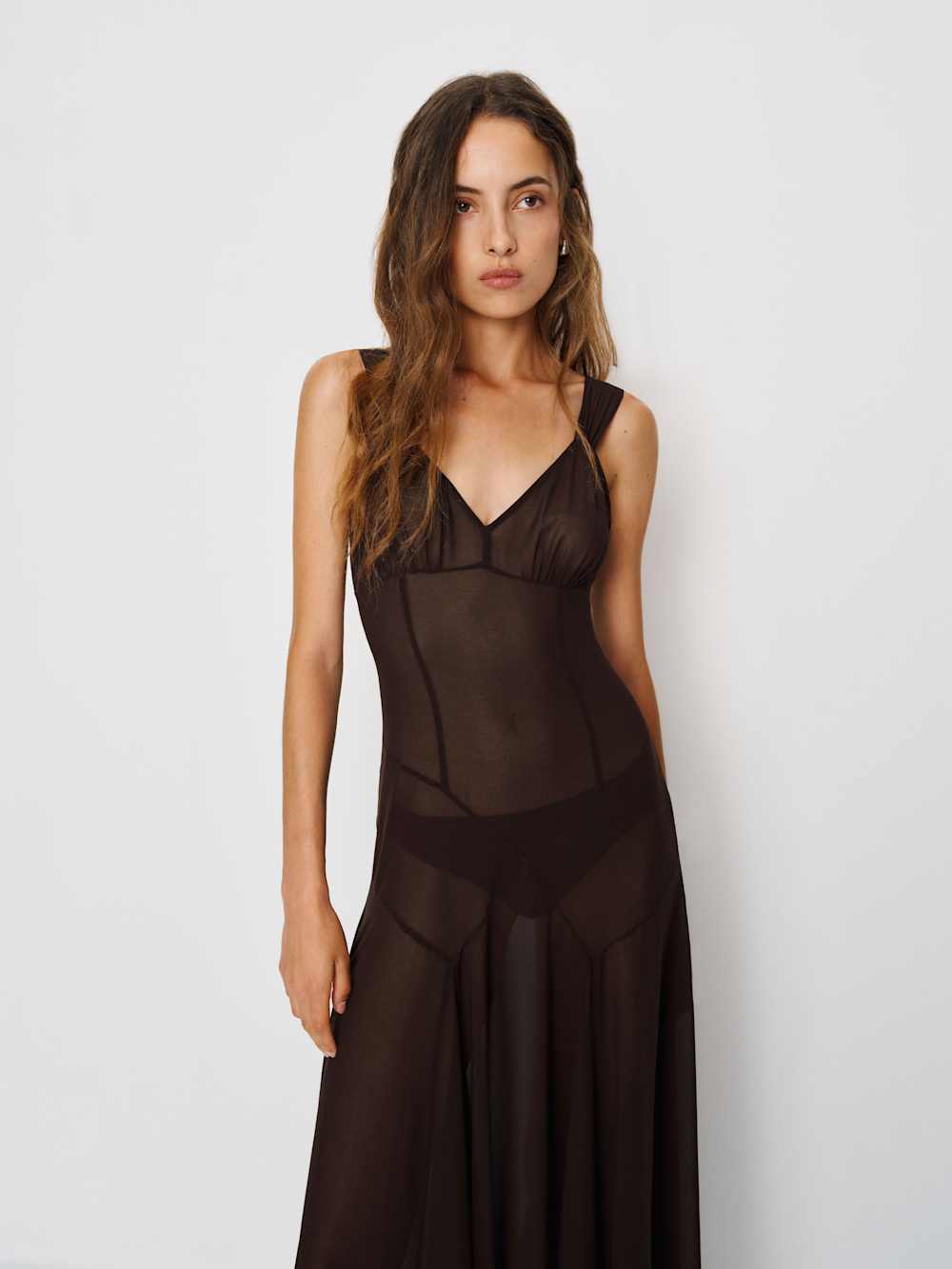 Reformation Narcissa Dress - Dark Brown
