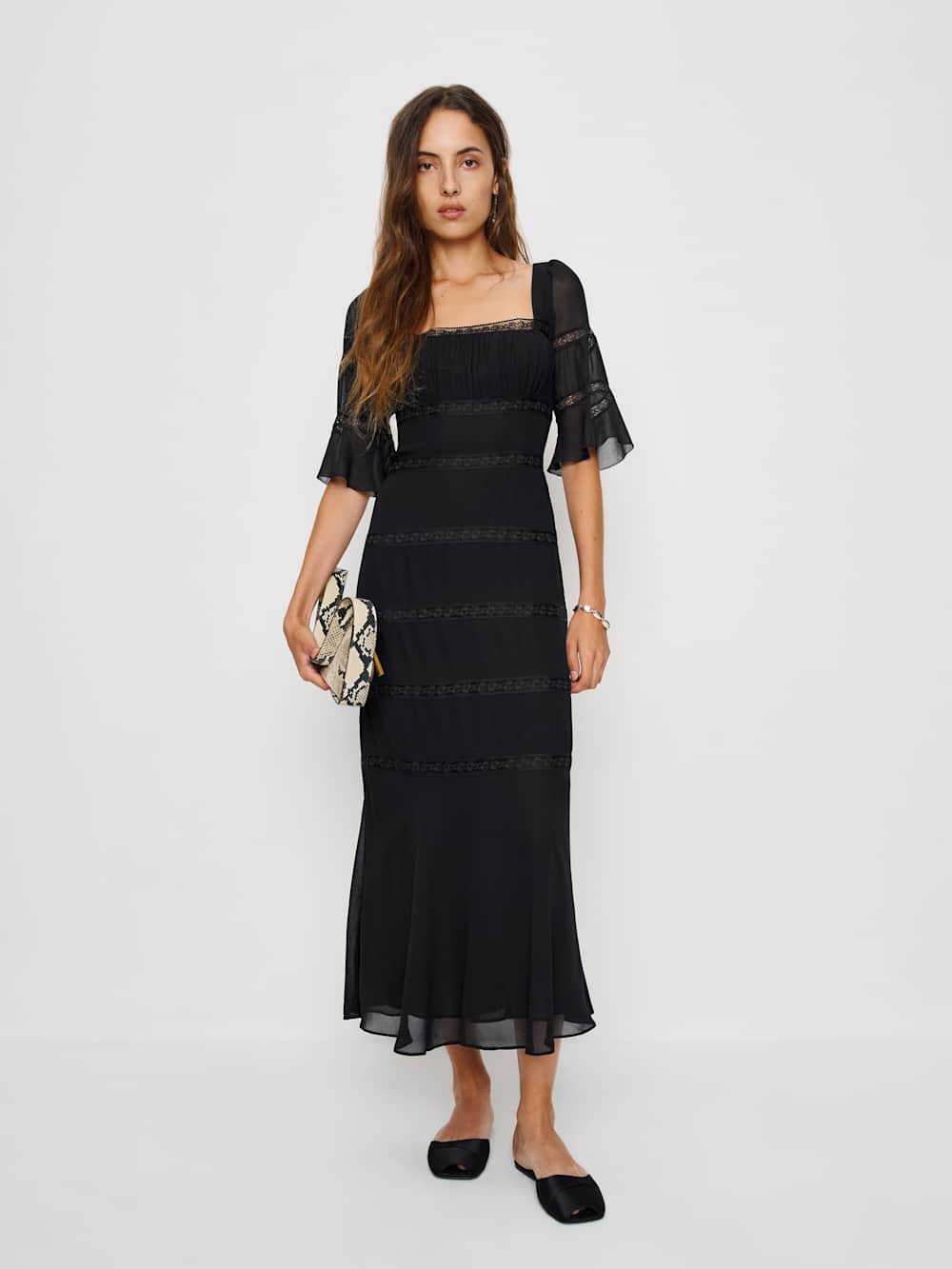 Reformation Laverna Dress - Black
