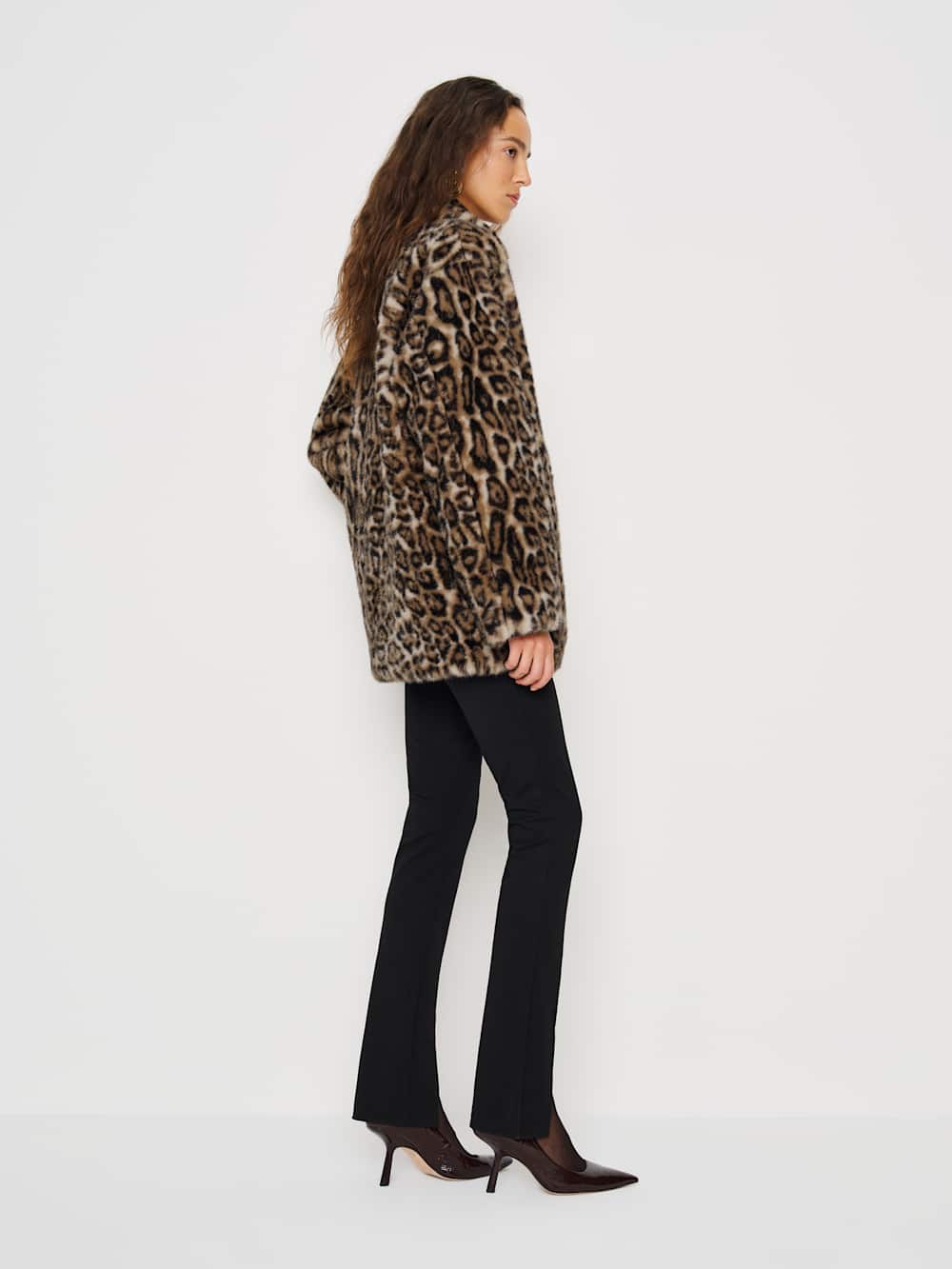 Reformation Sable Faux Fur Coat - Leopard
