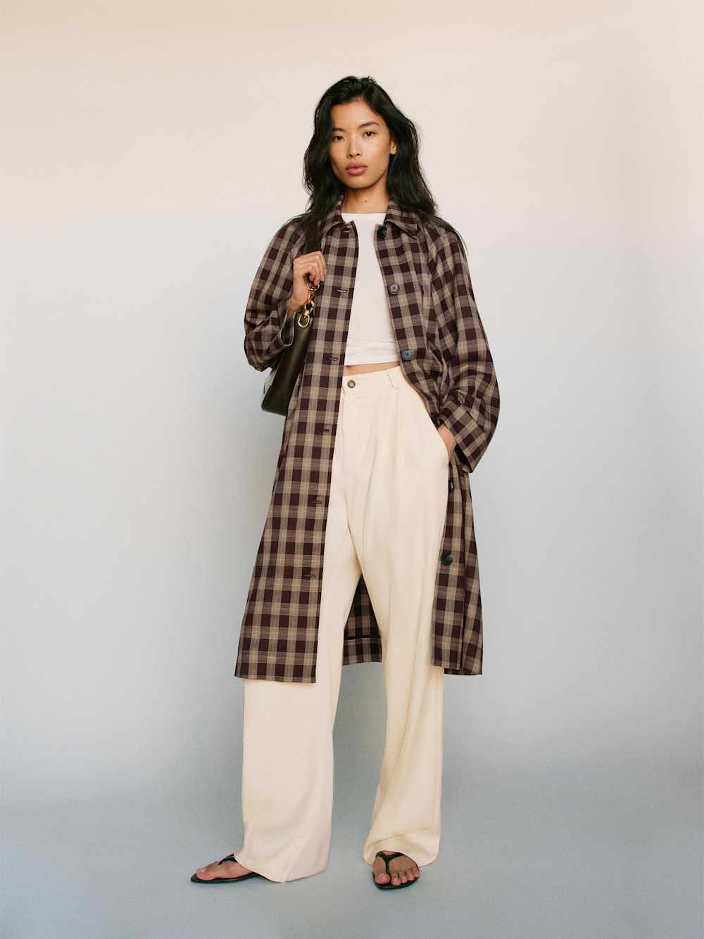 Reformation Beck Trench - Brown Check