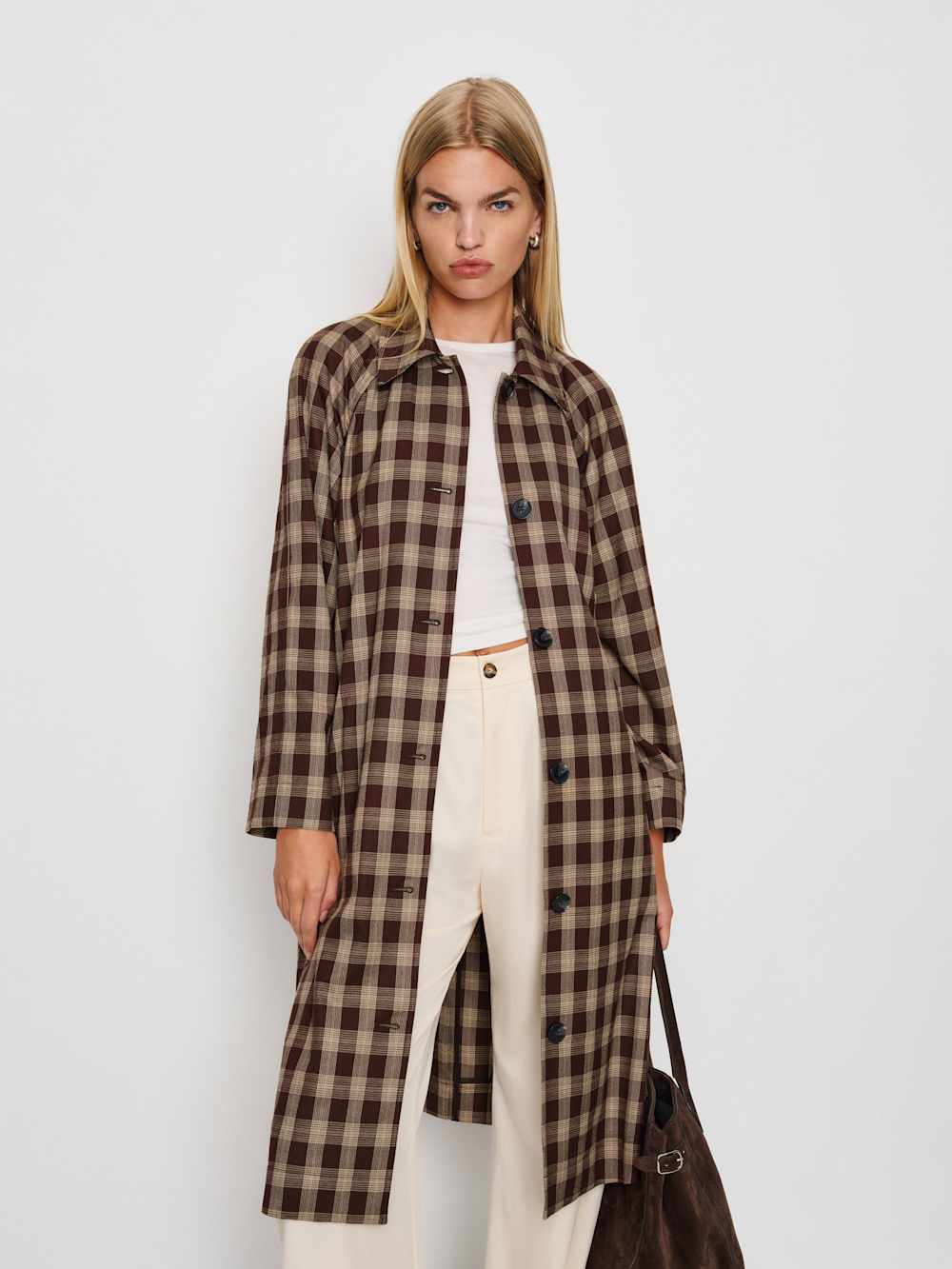 Reformation Beck Trench - Brown Check