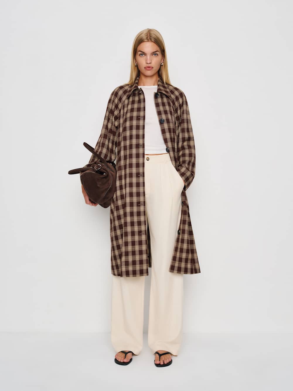 Reformation Beck Trench - Brown Check