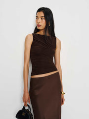 Reformation Rosie Knit Top - Dark Brown