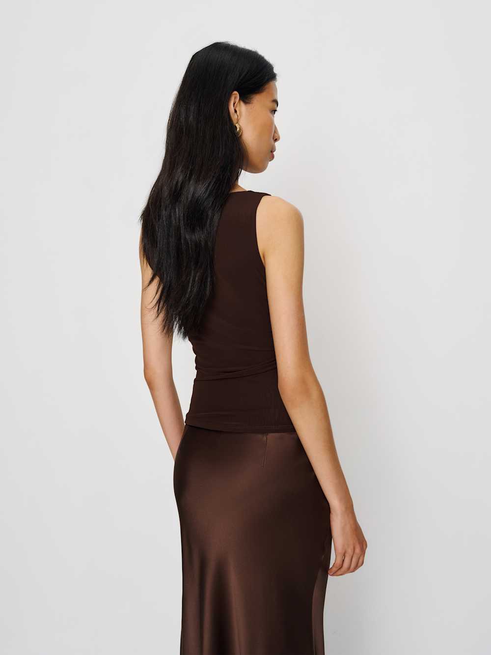 Reformation Rosie Knit Top - Dark Brown