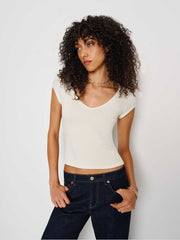 Reformation Mateo Knit Top - Fior Di Latte