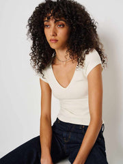 Reformation Mateo Knit Top - Fior Di Latte
