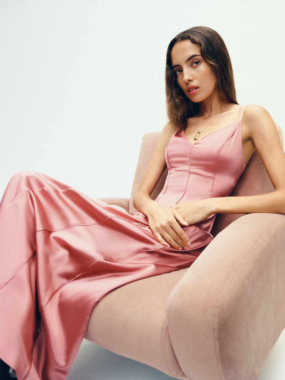 Reformation Lya Silk Dress - Dried Rose