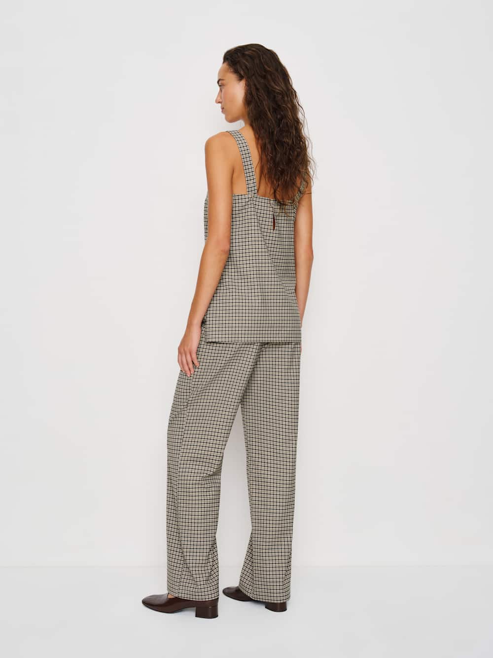 Reformation Kristen Two Piece - Beige And Black Check