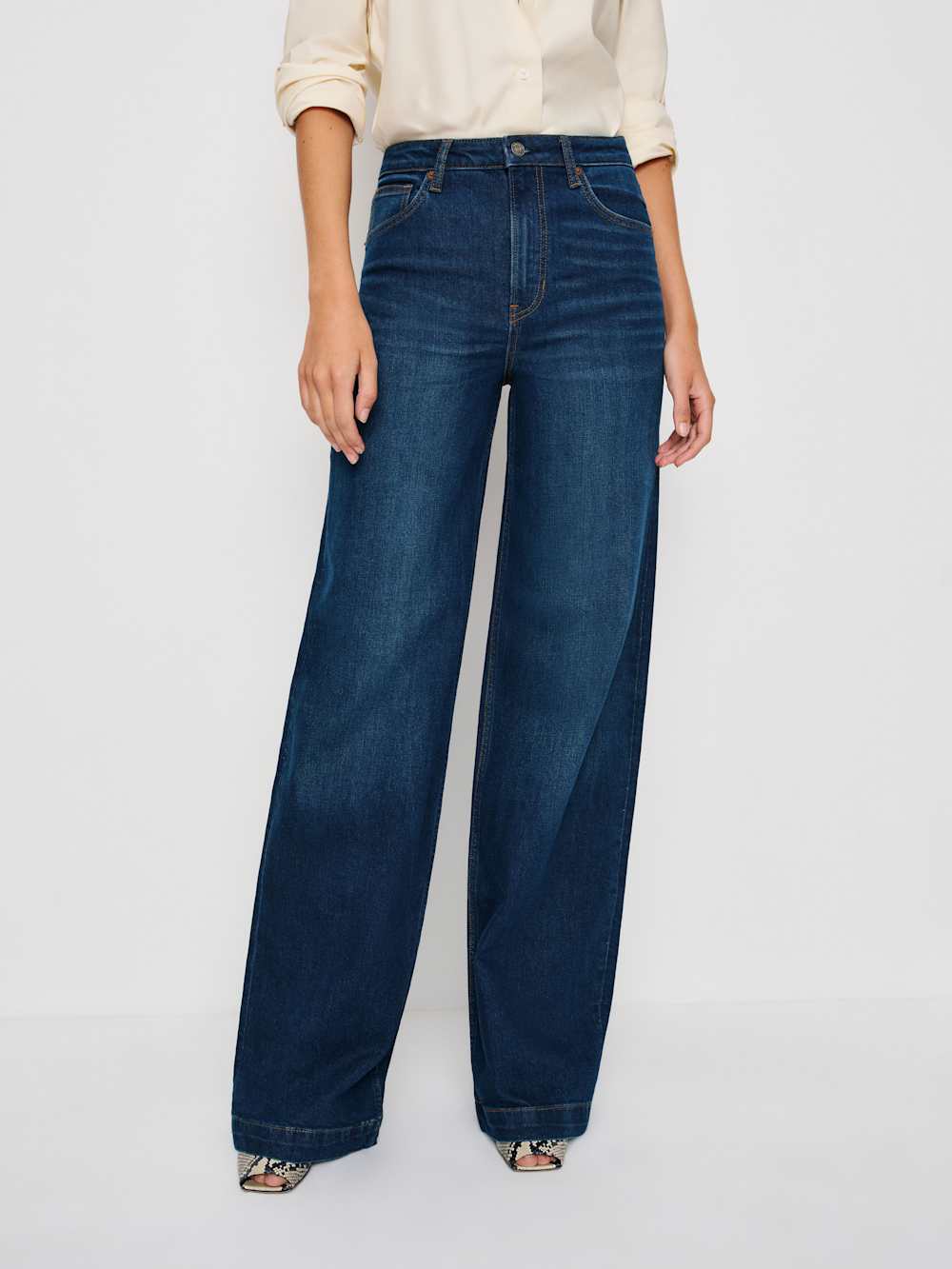 Reformation Bex Super Stretch High Rise Wide Leg Long Jeans - Wheeler