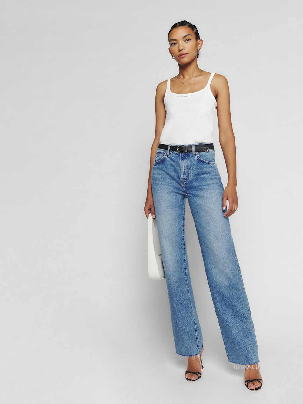 Reformation Val 90s Mid Rise Straight Long Jeans - Colorado
