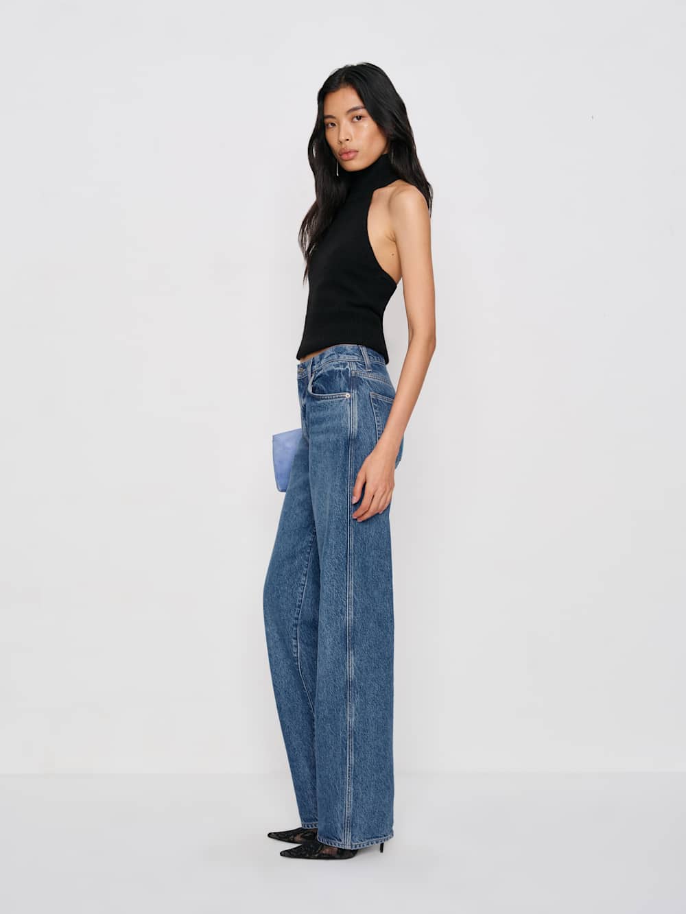 Reformation Val 90s Mid Rise Straight Short Jeans - Pelican
