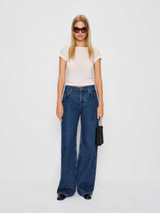 Reformation Cary Low Rise Slouchy Wide Leg Short Jeans - Cleary