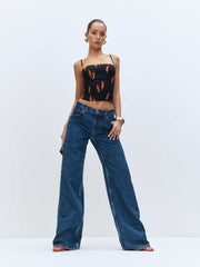 Reformation Cary Low Rise Slouchy Wide Leg Short Jeans - Cleary