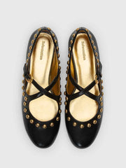 Reformation Salome Ballet Flat - Black Leather
