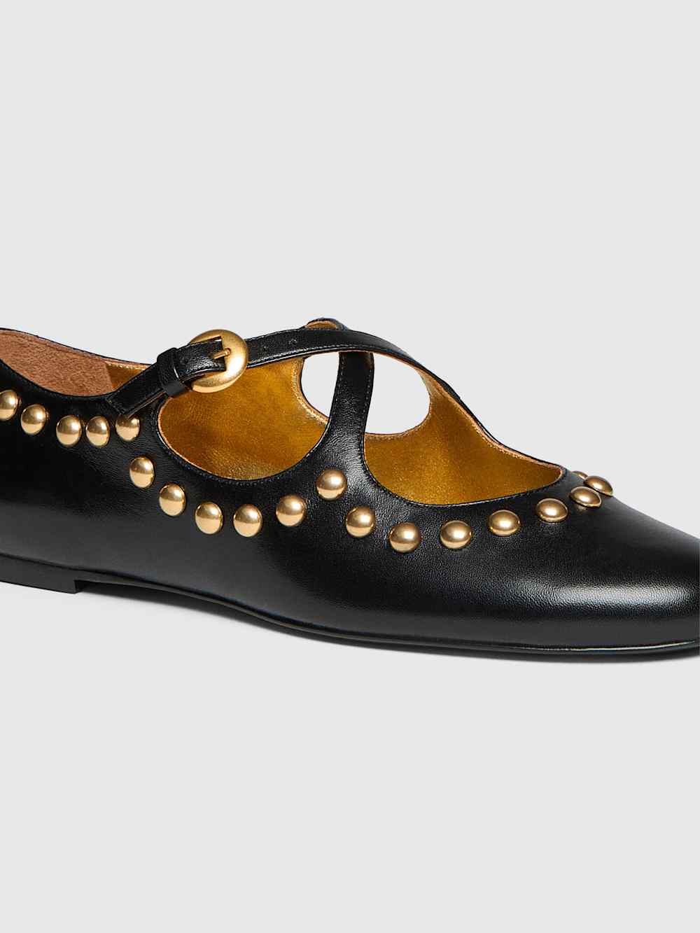 Reformation Salome Ballet Flat - Black Leather