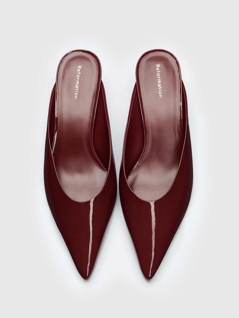 Reformation Marilyn Wedge Mule - Berry Jam Patent