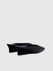 Reformation Marilyn Wedge Mule - Black Satin