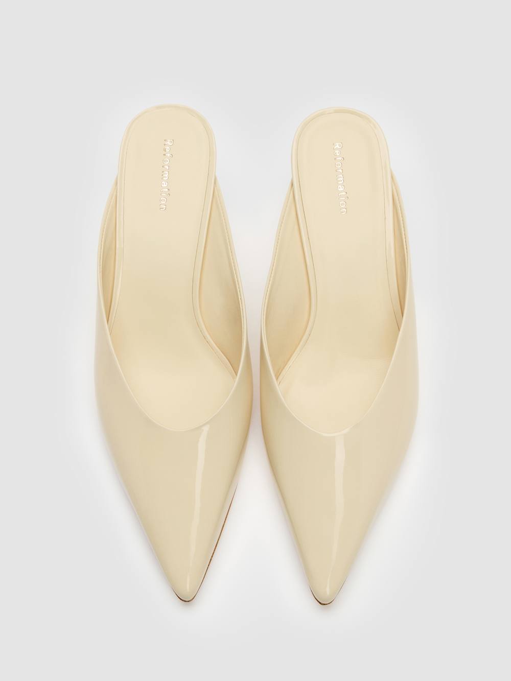 Reformation Marilyn Wedge Mule - Cream Puff Patent