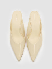 Reformation Marilyn Wedge Mule - Cream Puff Patent