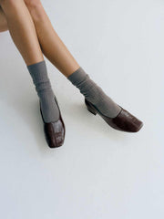 Reformation Inez Pump - Espresso Eel