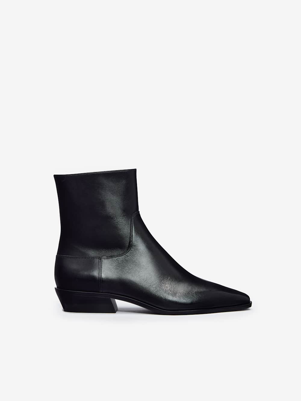 Reformation Dominique Ankle Boot - Black Leather