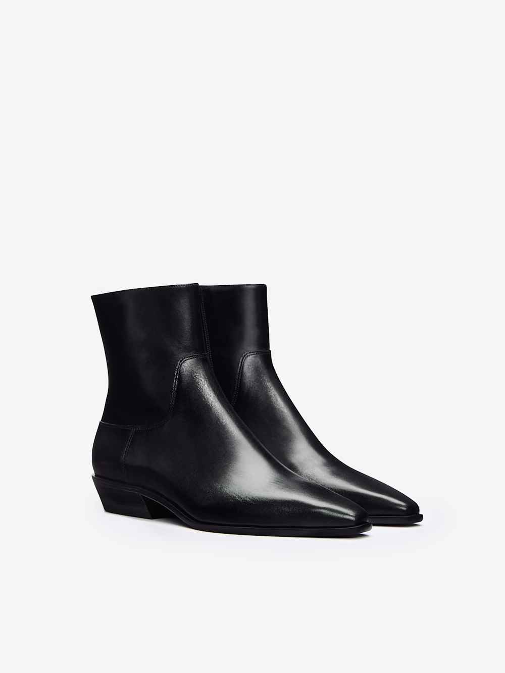 Reformation Dominique Ankle Boot - Black Leather