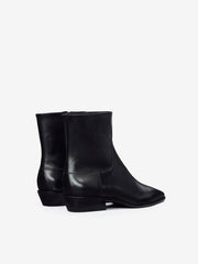Reformation Dominique Ankle Boot - Black Leather