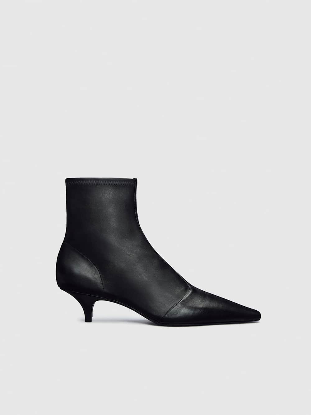 Reformation Robbie Ankle Boot - Black Stretch Leather