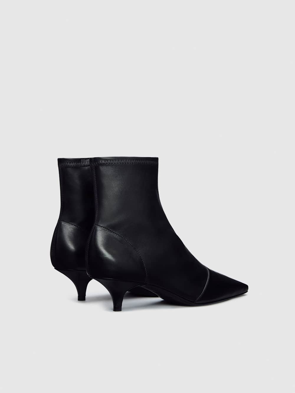 Reformation Robbie Ankle Boot - Black Stretch Leather