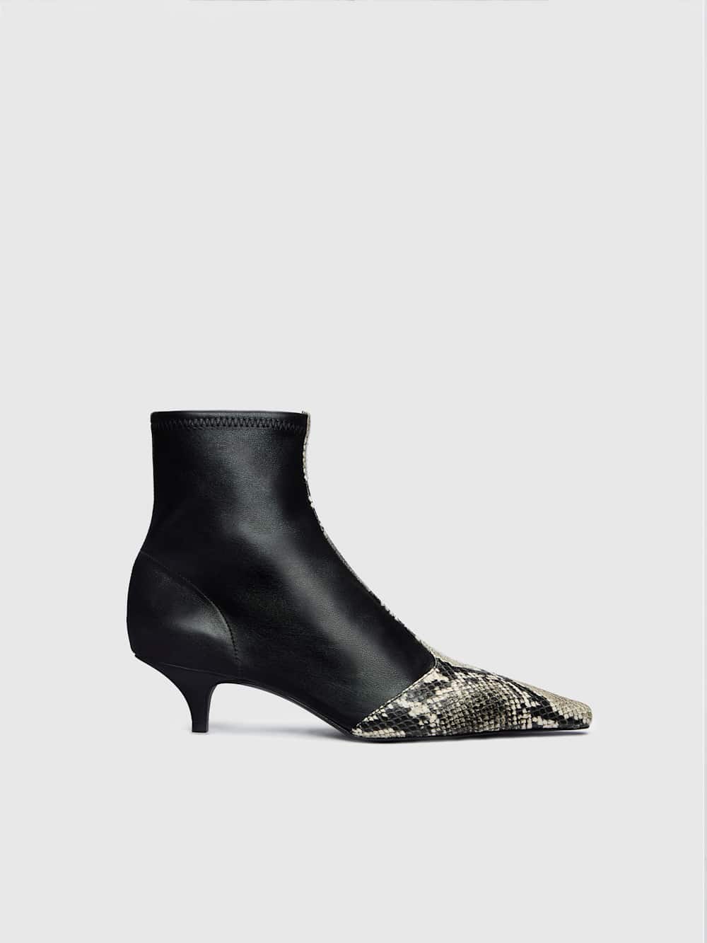 Reformation Robbie Ankle Boot - Black Snake Stretch