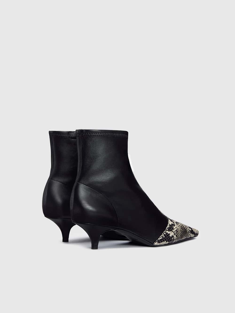 Reformation Robbie Ankle Boot - Black Snake Stretch