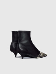 Reformation Robbie Ankle Boot - Black Snake Stretch