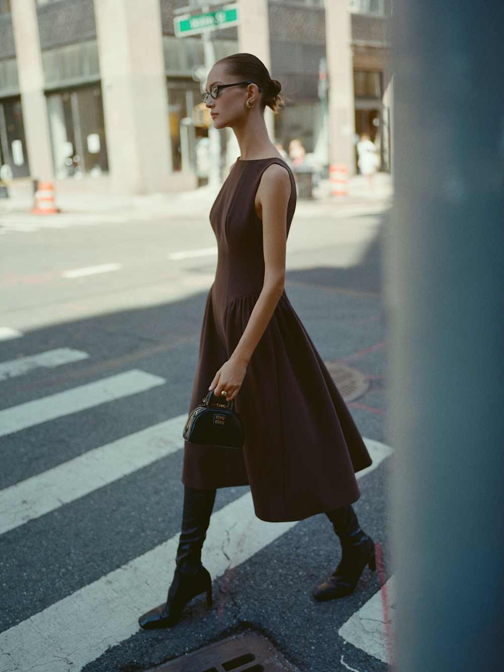 Reformation Claudette Knee Boot - Black Leather
