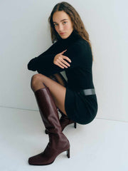 Reformation Claudette Knee Boot - Ruby Leather