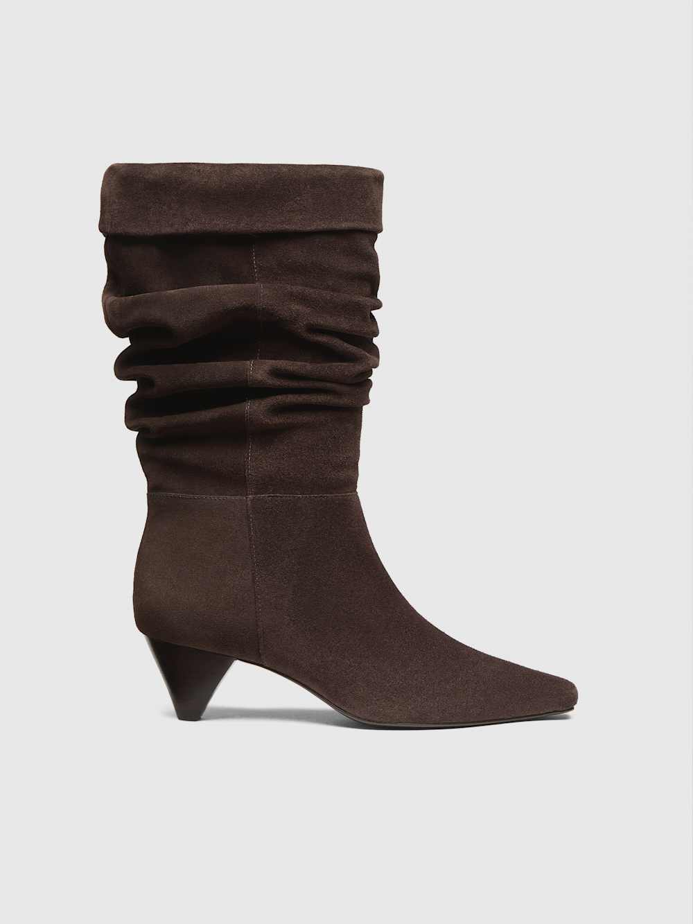 Reformation Davina Slouch Boot - Boss Suede